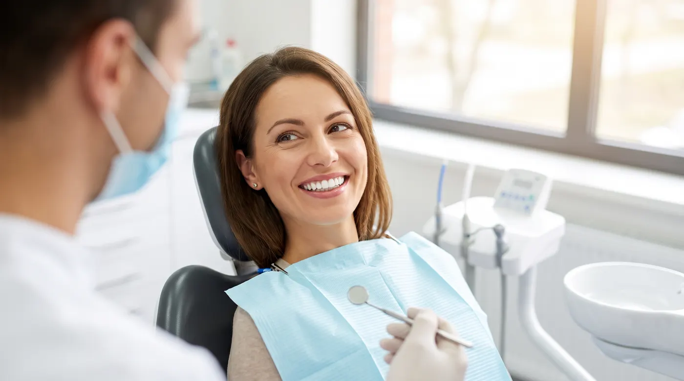 Patient discussing teeth whitening with a dentist in Landenberg, PA